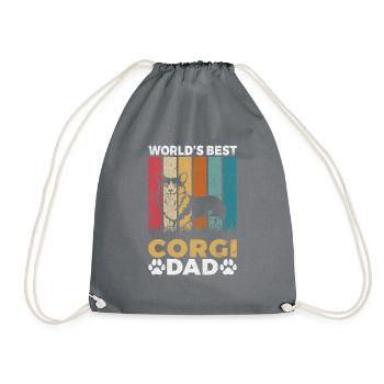 Corgi Gifts for Corgi Lovers - Drawstring Bag - grey - Front