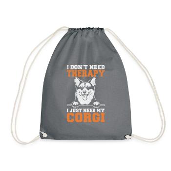 Corgi Gifts for Corgi Lovers - Drawstring Bag - grey - Front