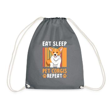 Corgi Gifts for Corgi Lovers - Drawstring Bag - grey - Front