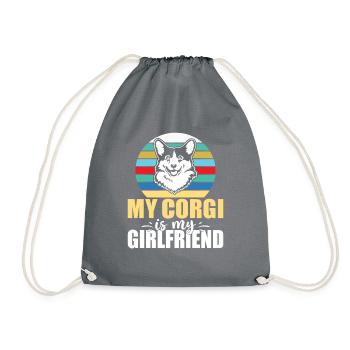 Corgi Gifts for Corgi Lovers - Drawstring Bag - grey - Front