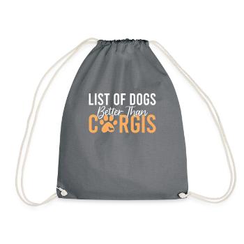 Corgi Gifts for Corgi Lovers - Drawstring Bag - grey - Front