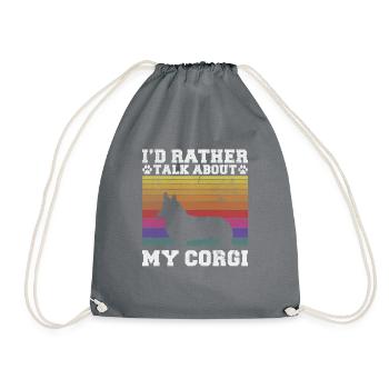 Corgi Gifts for Corgi Lovers - Drawstring Bag - grey - Front