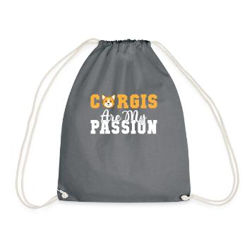 Corgi Gifts for Corgi Lovers - Drawstring Bag - grey - Front
