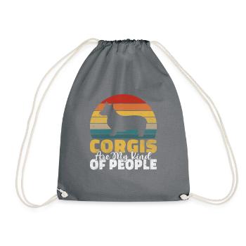 Corgi Gifts for Corgi Lovers - Drawstring Bag - grey - Front