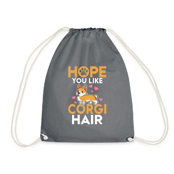 Corgi Gifts for Corgi Lovers - Drawstring Bag - grey - Front