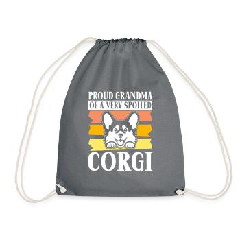 Corgi Gifts for Corgi Lovers - Drawstring Bag - grey - Front