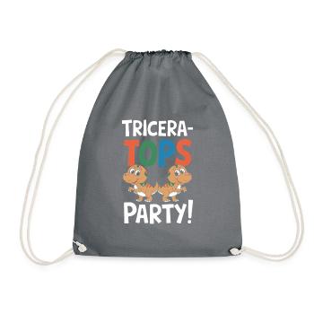 Décorations de fête de dinosaures - Sac de sport léger - gris - Devant
