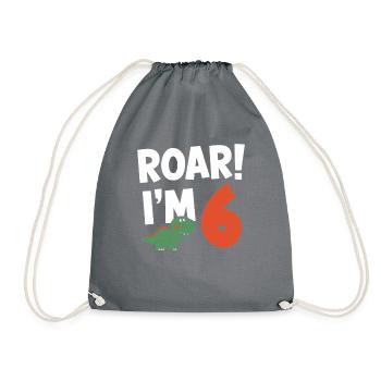 Dinosaur Party Decorations - Drawstring Bag - grey - Front