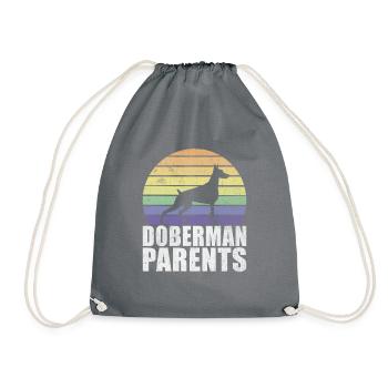 Doberman Gifts - Turnbeutel - Grau - Vorne