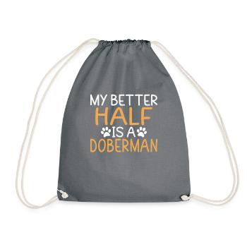 Doberman Gifts - Turnbeutel - Grau - Vorne