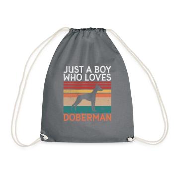 Doberman Gifts - Turnbeutel - Grau - Vorne