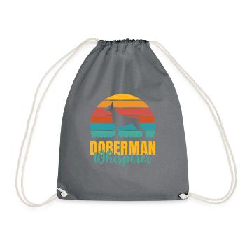 Doberman Gifts - Turnbeutel - Grau - Vorne