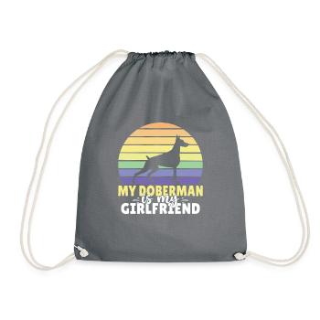 Doberman Gifts - Turnbeutel - Grau - Vorne
