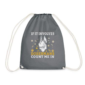 Doberman Gifts - Turnbeutel - Grau - Vorne