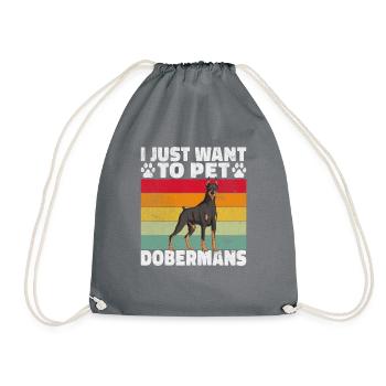 Doberman Gifts - Turnbeutel - Grau - Vorne