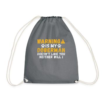 Doberman Gifts - Turnbeutel - Grau - Vorne