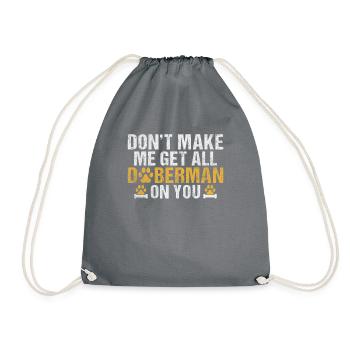 Doberman Gifts - Turnbeutel - Grau - Vorne