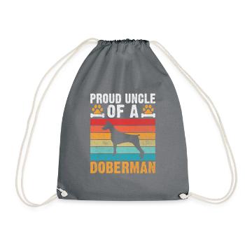 Doberman Gifts - Turnbeutel - Grau - Vorne