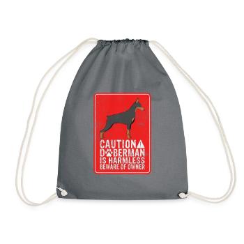 Doberman Gifts - Turnbeutel - Grau - Vorne