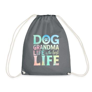 Dog Grandma Gifts - Drawstring Bag - grey - Front