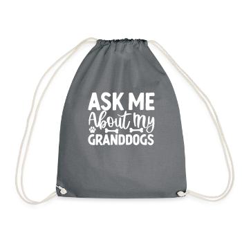 Dog Grandpa Gifts - Drawstring Bag - grey - Front