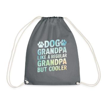 Dog Grandpa Gifts - Drawstring Bag - grey - Front