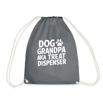 Dog Grandpa Gifts - Drawstring Bag - grey - Front