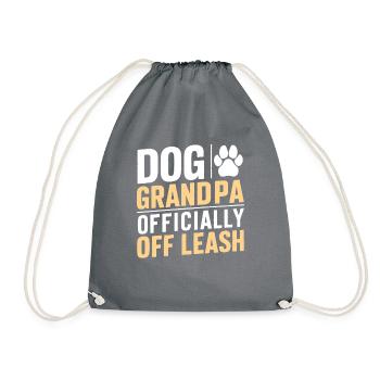 Dog Grandpa Gifts - Drawstring Bag - grey - Front