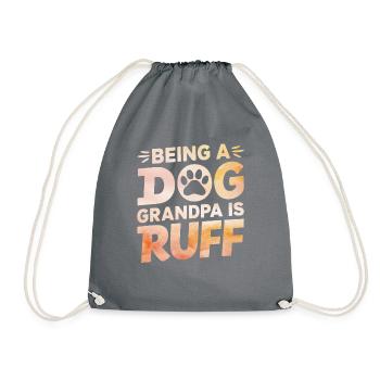 Dog Grandpa Gifts - Drawstring Bag - grey - Front