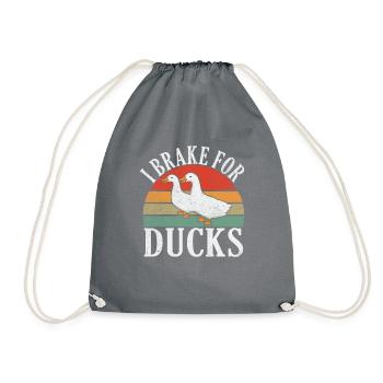 Duck Gifts for Duck Lovers - Drawstring Bag - grey - Front