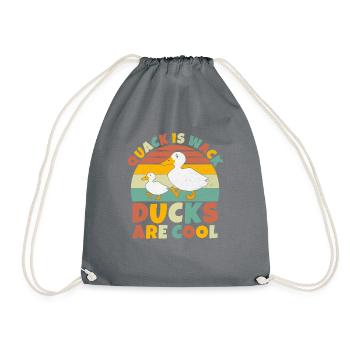 Duck Gifts for Duck Lovers - Drawstring Bag - grey - Front