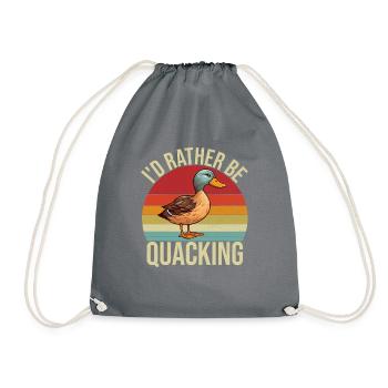 Duck Gifts for Duck Lovers - Drawstring Bag - grey - Front