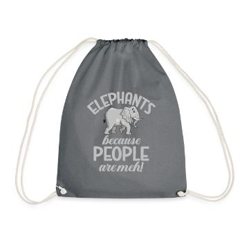 Elephant Lovers Gifts - Drawstring Bag - grey - Front