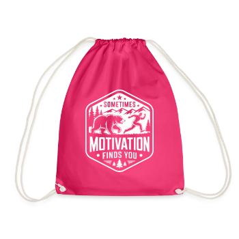 Motivation: Bärenstarker Antrieb! - Turnbeutel - Fuchsia - Vorne