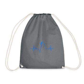 Ecg Heartbeat Graphic Bouldering Mountaineering Bo - Turnbeutel - Grau - Vorne