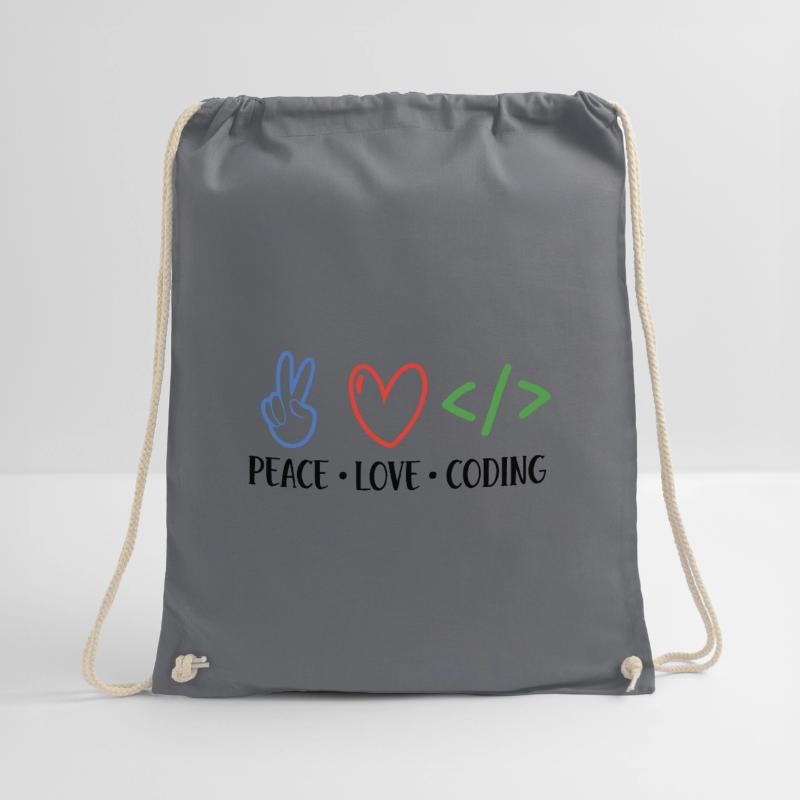 Peace Love Coding Coder Software Developer Program Turnbeutel