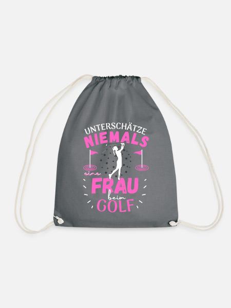 WITZIGER FRAUEN GOLF SPRUCH - PERFEKTES GESCHENK! - Turnbeutel - Grau