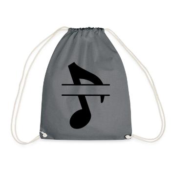Text banner musical note - Drawstring Bag - grey - Front