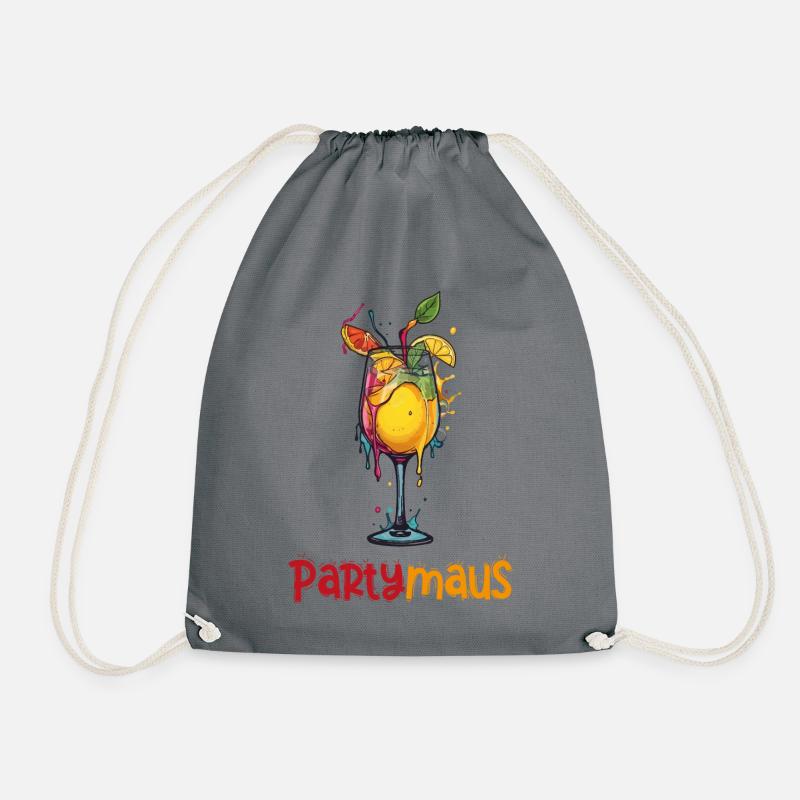 Fruchtige Cocktail Illustration - Turnbeutel - Grau
