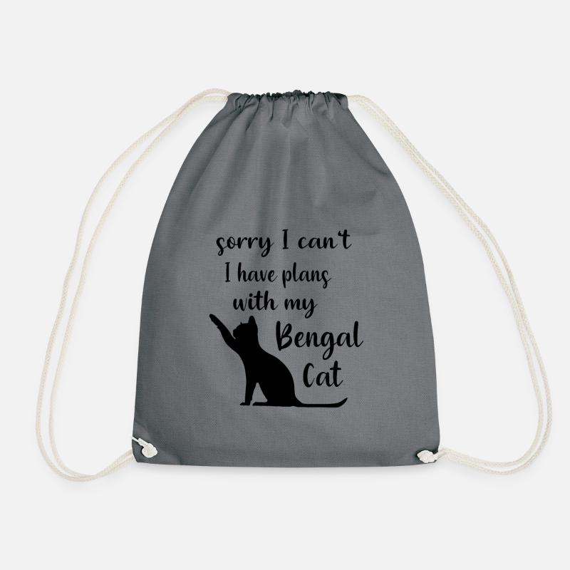 Bengal Katze Kätzchen Mieze Spruch Geschenk - Turnbeutel - Grau