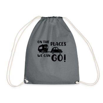 Caravan Camper Camping - Drawstring Bag - grey - Front