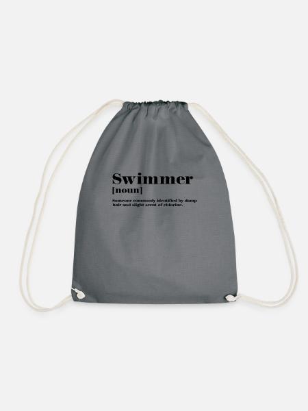 Schwimmen Schwimmer Definition - Turnbeutel - Grau