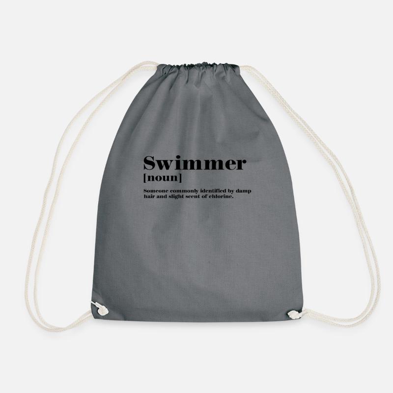Schwimmen Schwimmer Definition - Turnbeutel - Grau