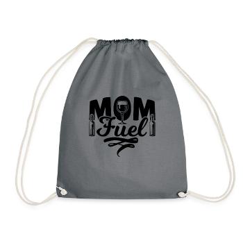 Mom Mutter Muttertag Wein Spruch Geschenk - Turnbeutel - Grau - Vorne