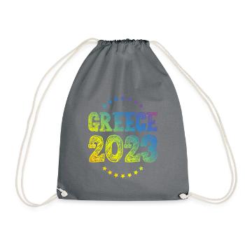 Greece 2023 - Drawstring Bag - grey - Front