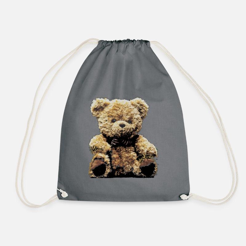 Bär Kuscheltier Stofftier Teddybär - Turnbeutel - Grau