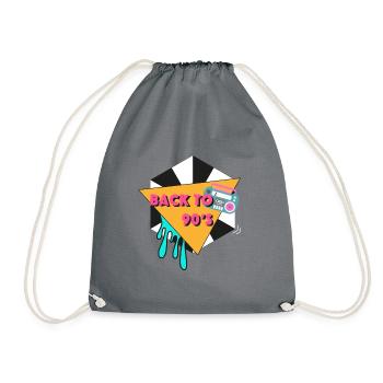 Back To 90s - Drawstring Bag - grey - Front