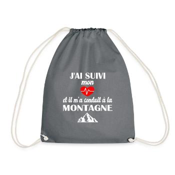 J'ai suivi mon coeur et il m'a conduit àlamontagne - Sac de sport léger - gris - Devant