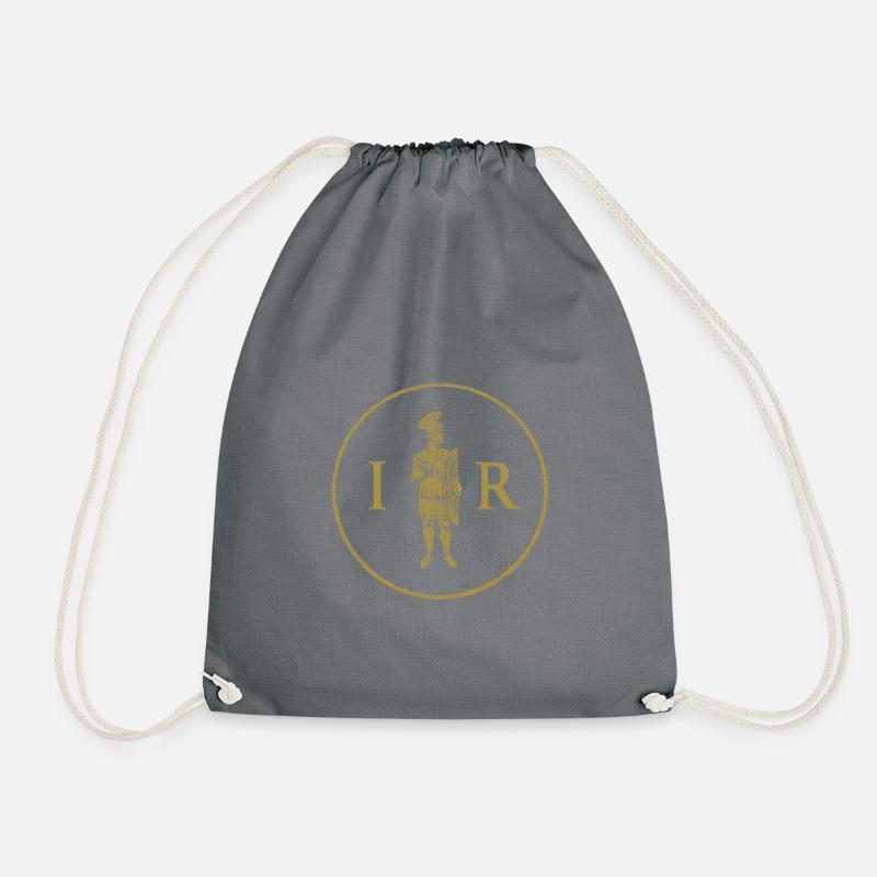 Praetorian and initials IMPERIUM ROMANUM - Drawstring Bag - grey