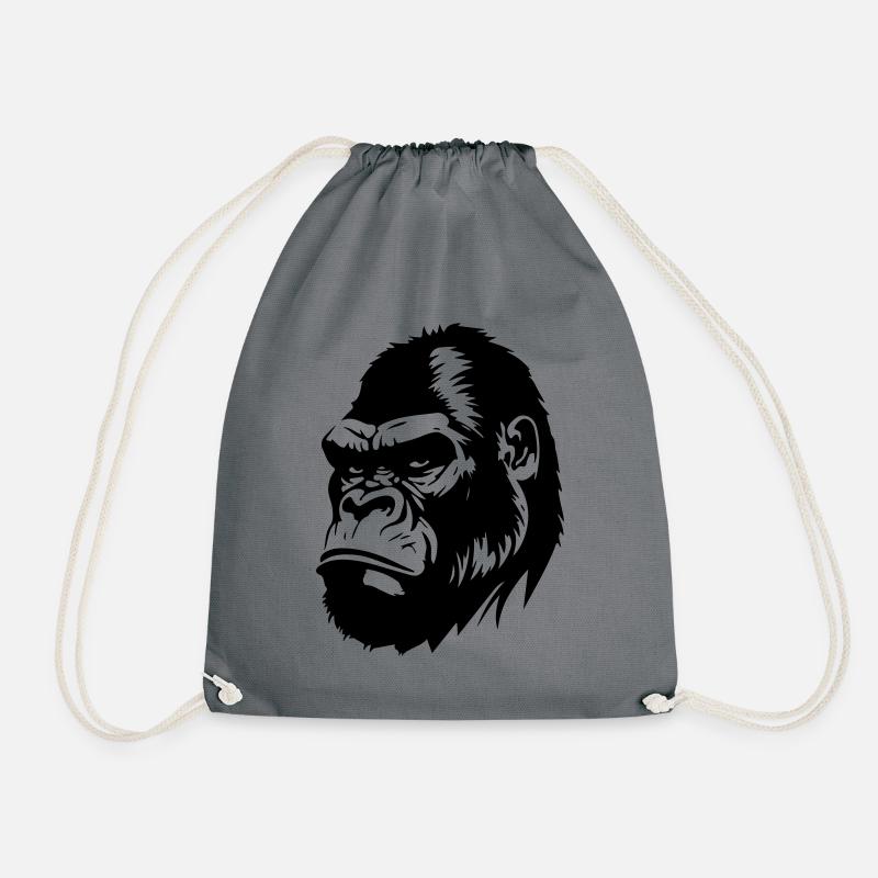 Gorilla Symbol Silhouette - Turnbeutel - Grau
